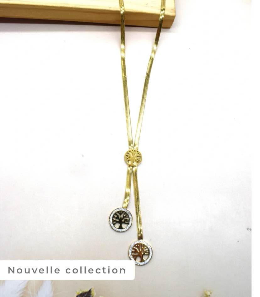 Collier arbre de vie en acier inoxydable