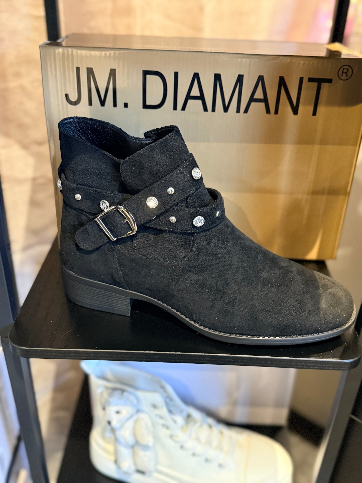 Bottines en daim Black à strass