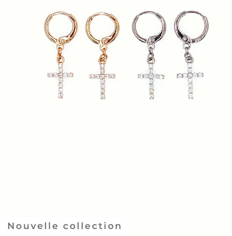 Boucle d'oreille croix