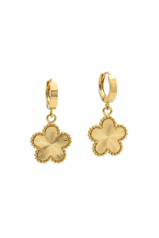 Boucles d'oreilles fleur Or