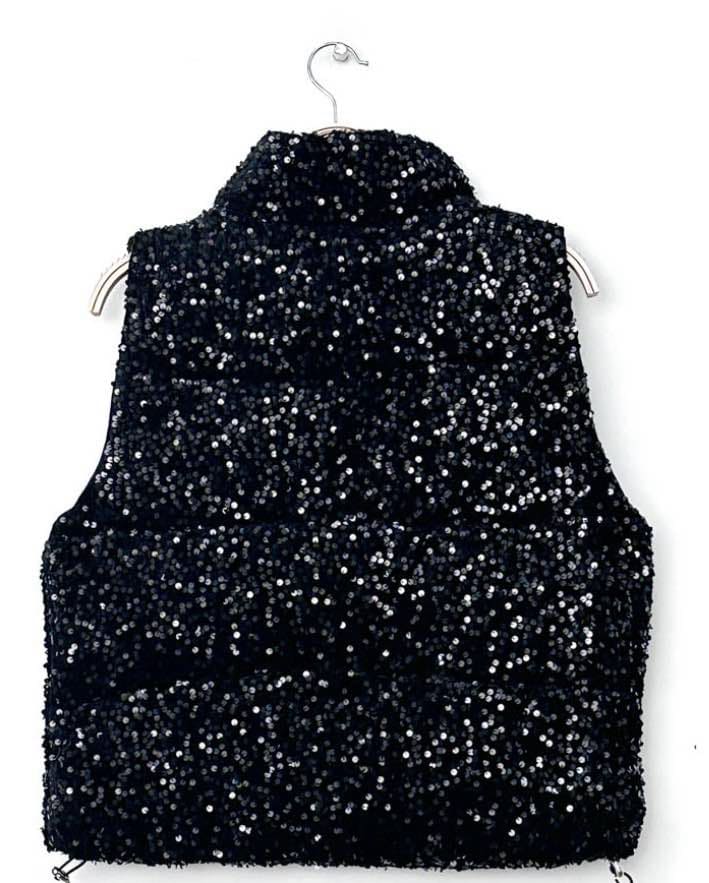 Melya Melody - Doudoune sans manche pailletté