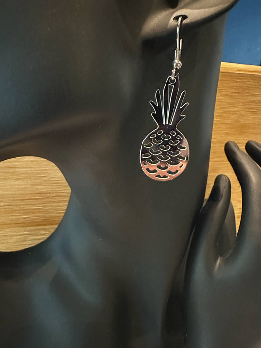 Boucles d'oreilles ananas filigranes acier inoxydable
