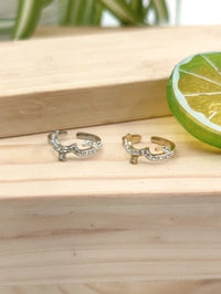 Bague réglable ARABE AMOUR avec strass en acier inoxydable Glam Chic