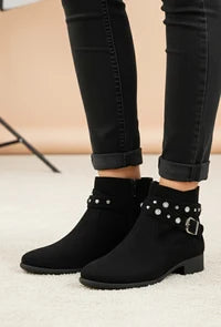 Bottines en daim Black à strass