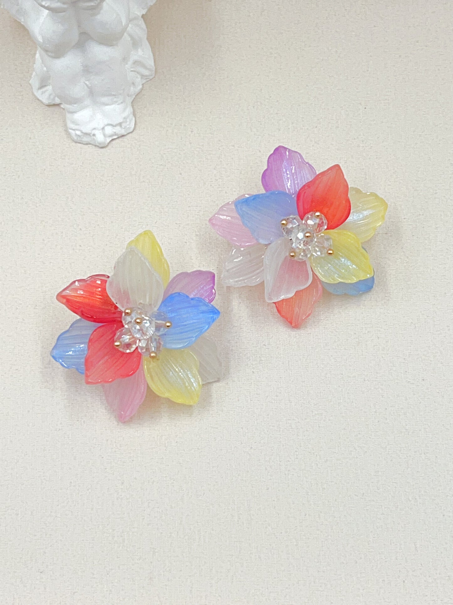 BOUCLES D'OREILLES FLEUR EN ACIER INOXYDALE