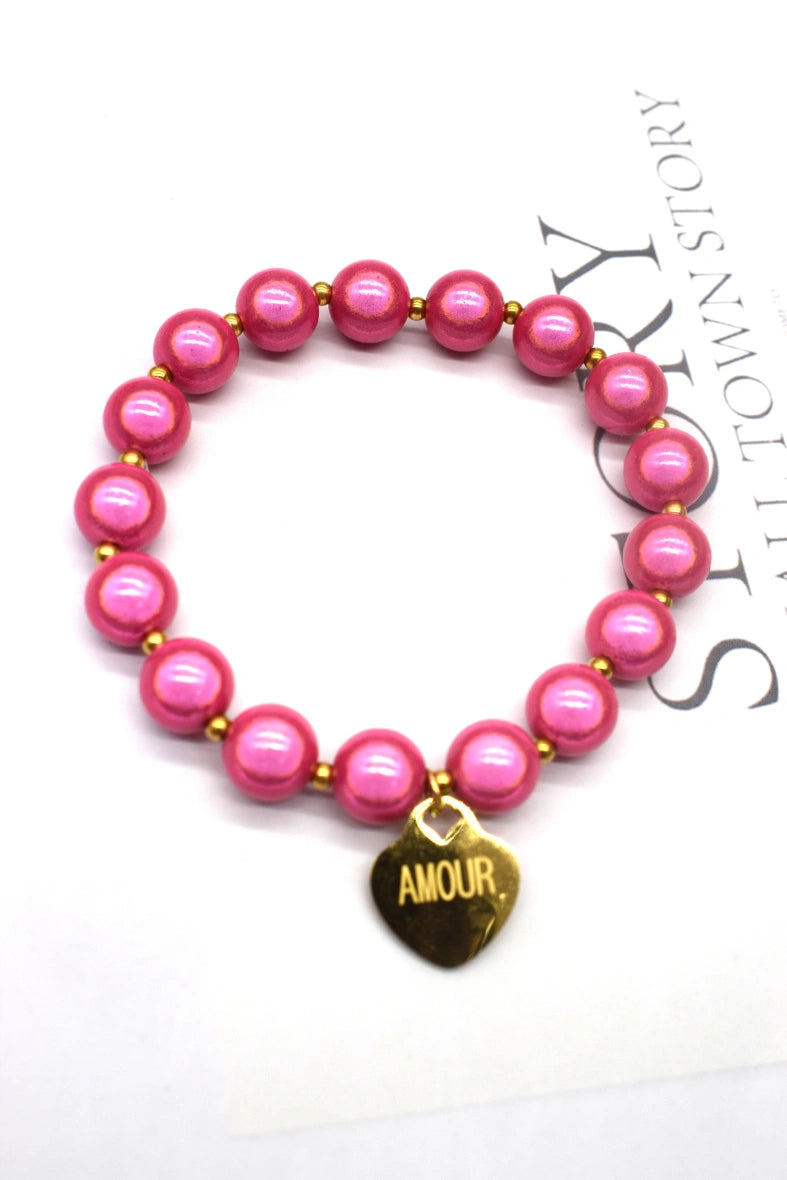 Bracelet couleurs perles en acier inoxydable