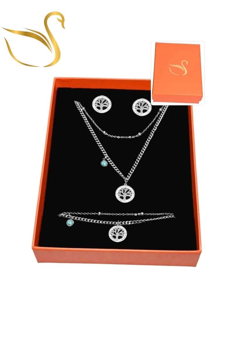 Coffret arbre de la vie parure bijoux x3 Emma Fantaisies