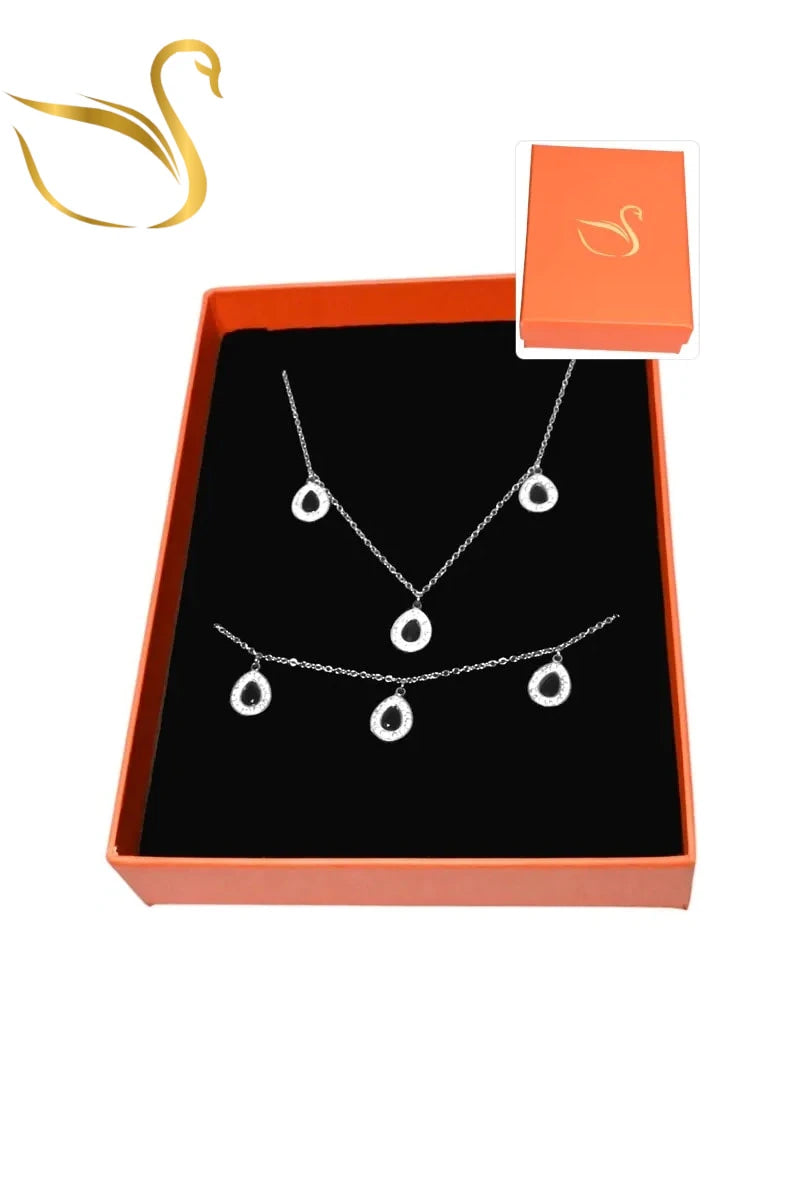 Coffret goutte argenté parure bijoux Emma Fantaisies