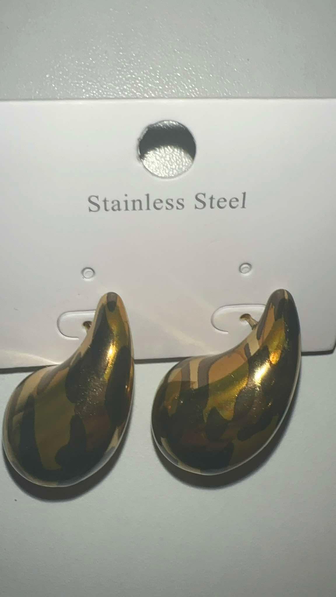 Boucles d'oreilles léopard en acier inoxydable