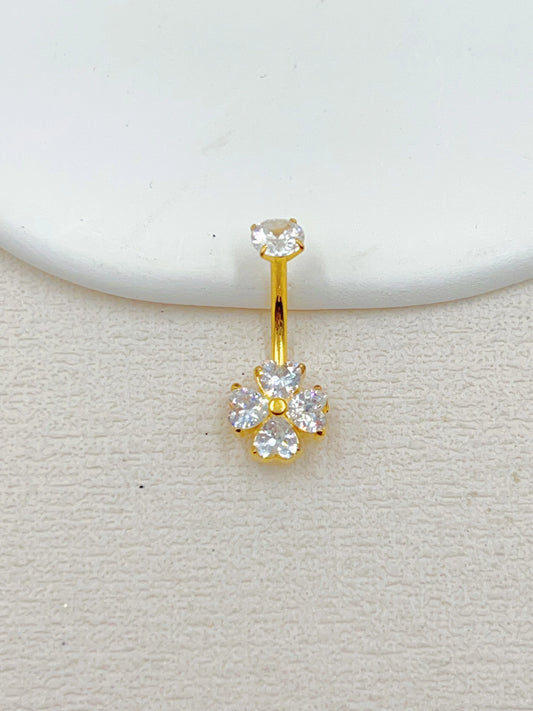 PIERCING NOMBRIL EN ACIER INOXYDABLE , ZIRCONIUM