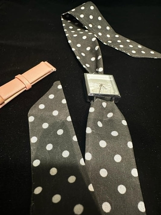 Montre papillon foulard noir à pois Michael John Montres
