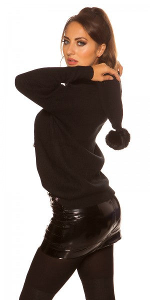 Sweat à capuche tendance KouCla avec pompons