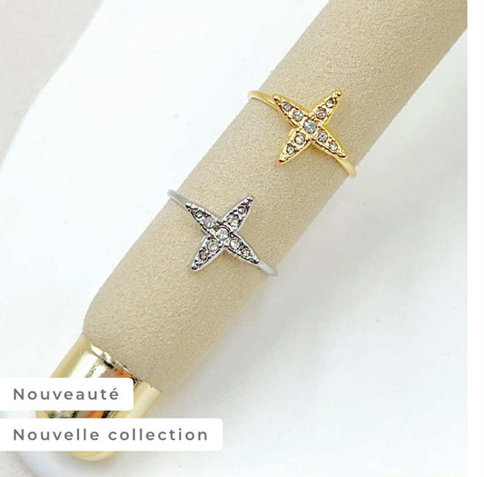 BAGUE étoile AJUSTABLE EN ACIER INOXYDABLE