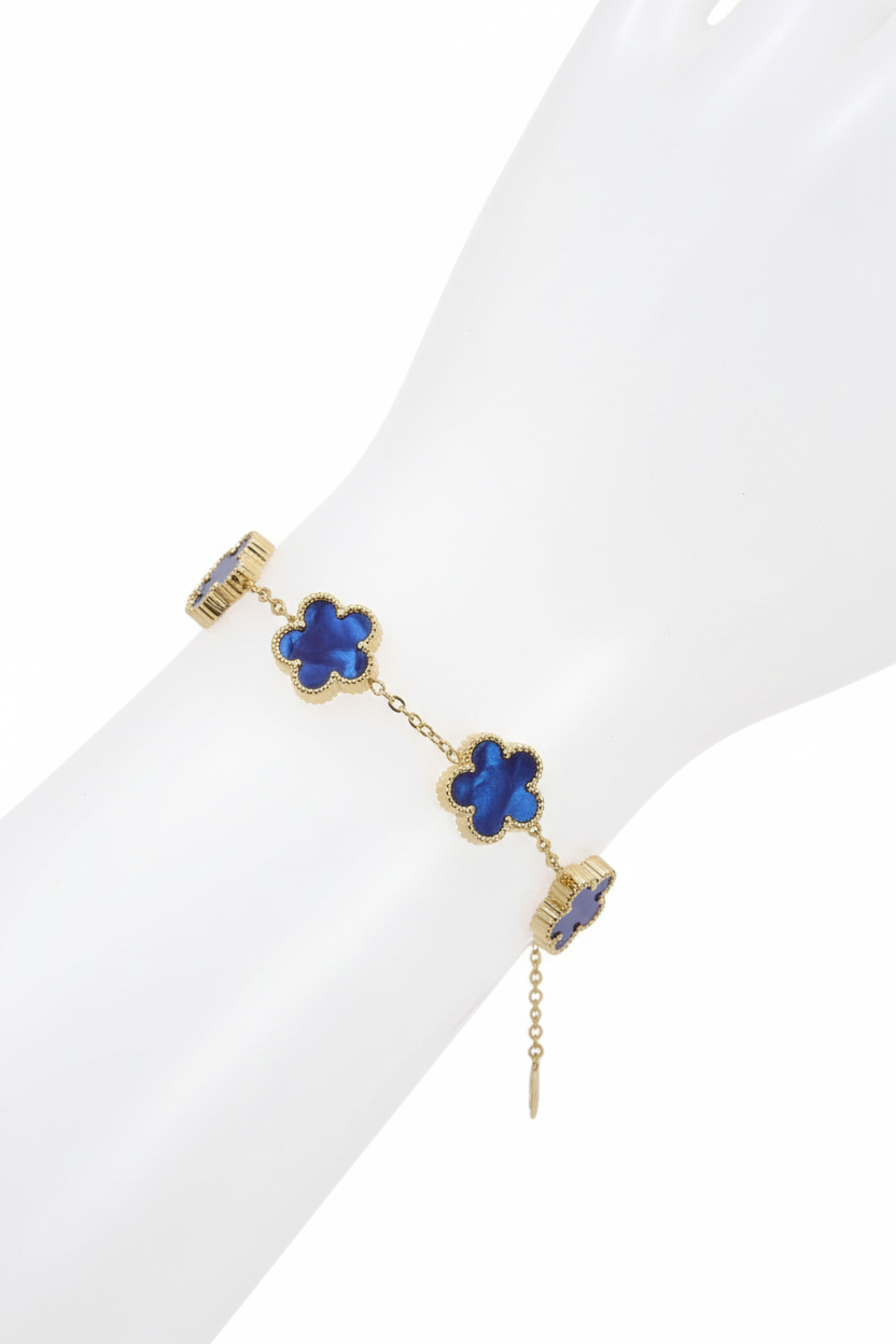 Bracelet Trèfle en Nacre et Acier Inoxydable - Élégance et Raffinement