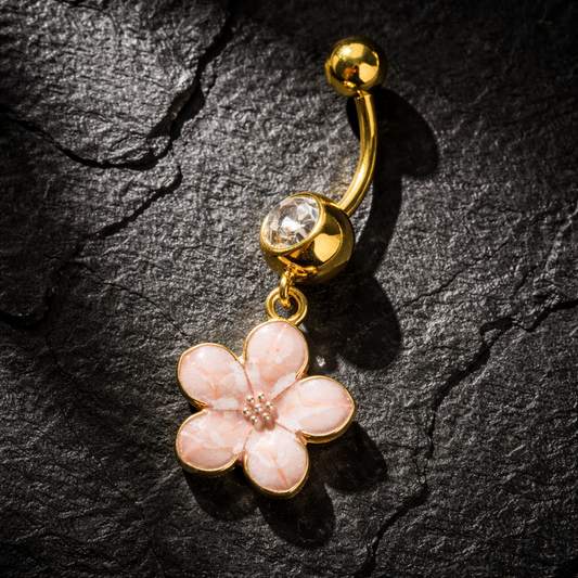 Piercing Doré nombril fleur de cerisier 🌸