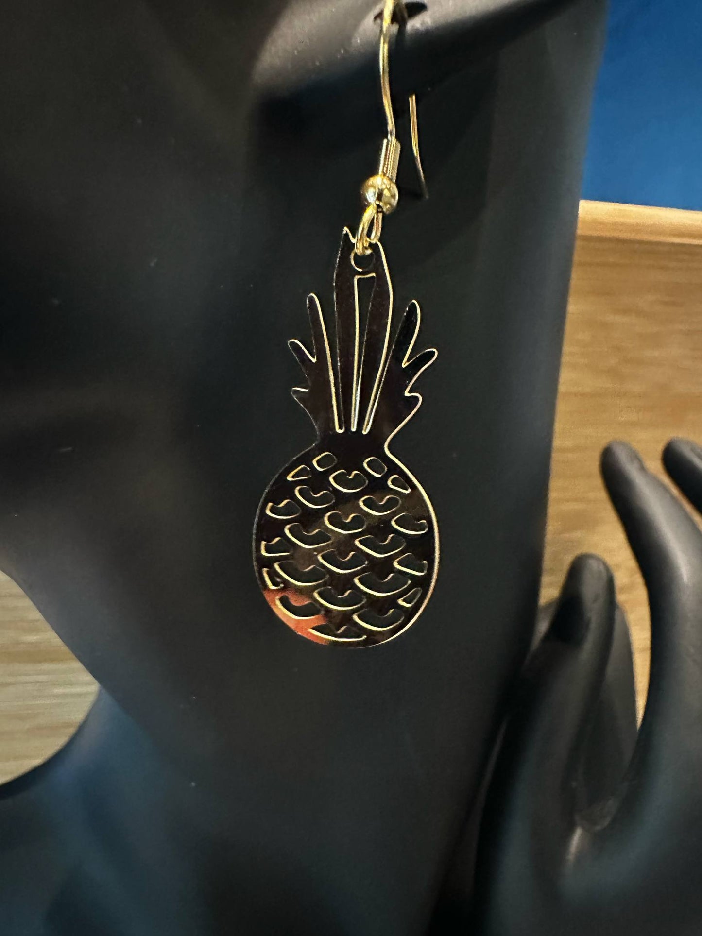 Boucles d'oreilles ananas filigranes acier inoxydable