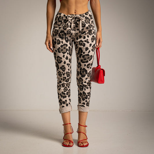 PANTALON MAGIQUE EN SATIN IMPRIMÉ ANIMAL