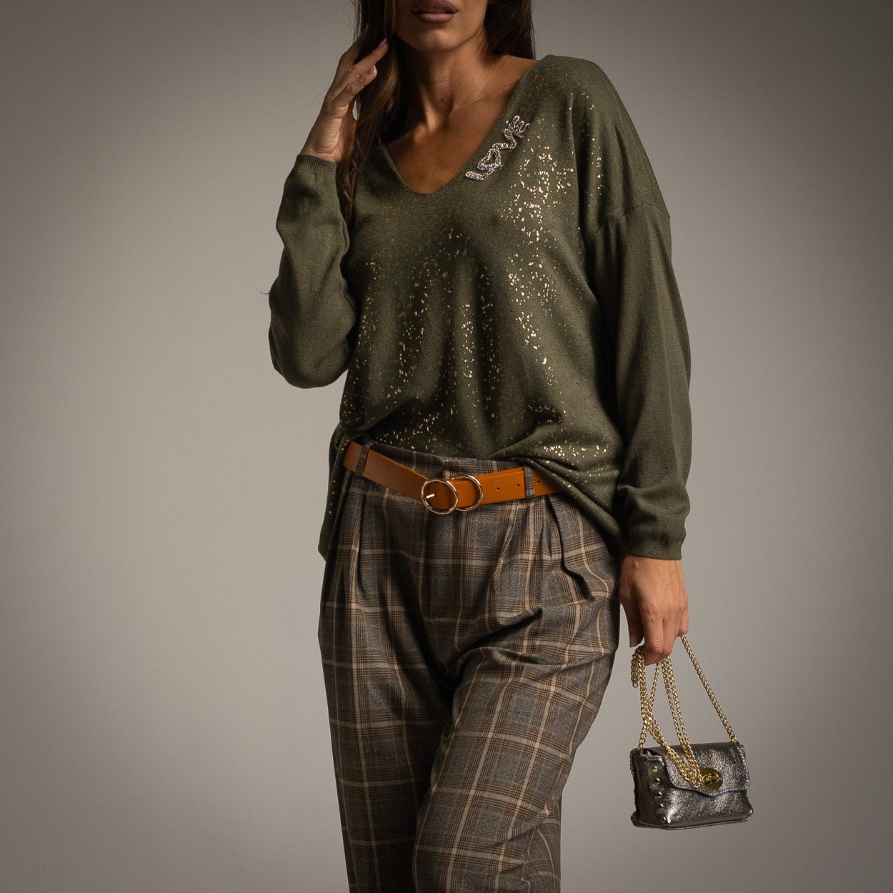 JERSEY LAMINÉ OVERSIZE LOVE GLITTE