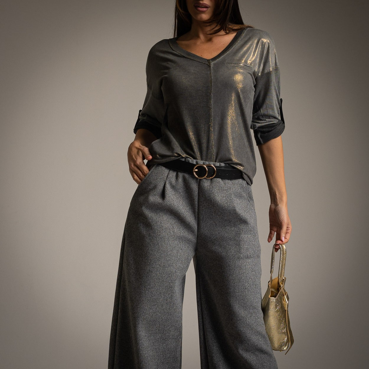 T.SHIRT COU EN V LUREX