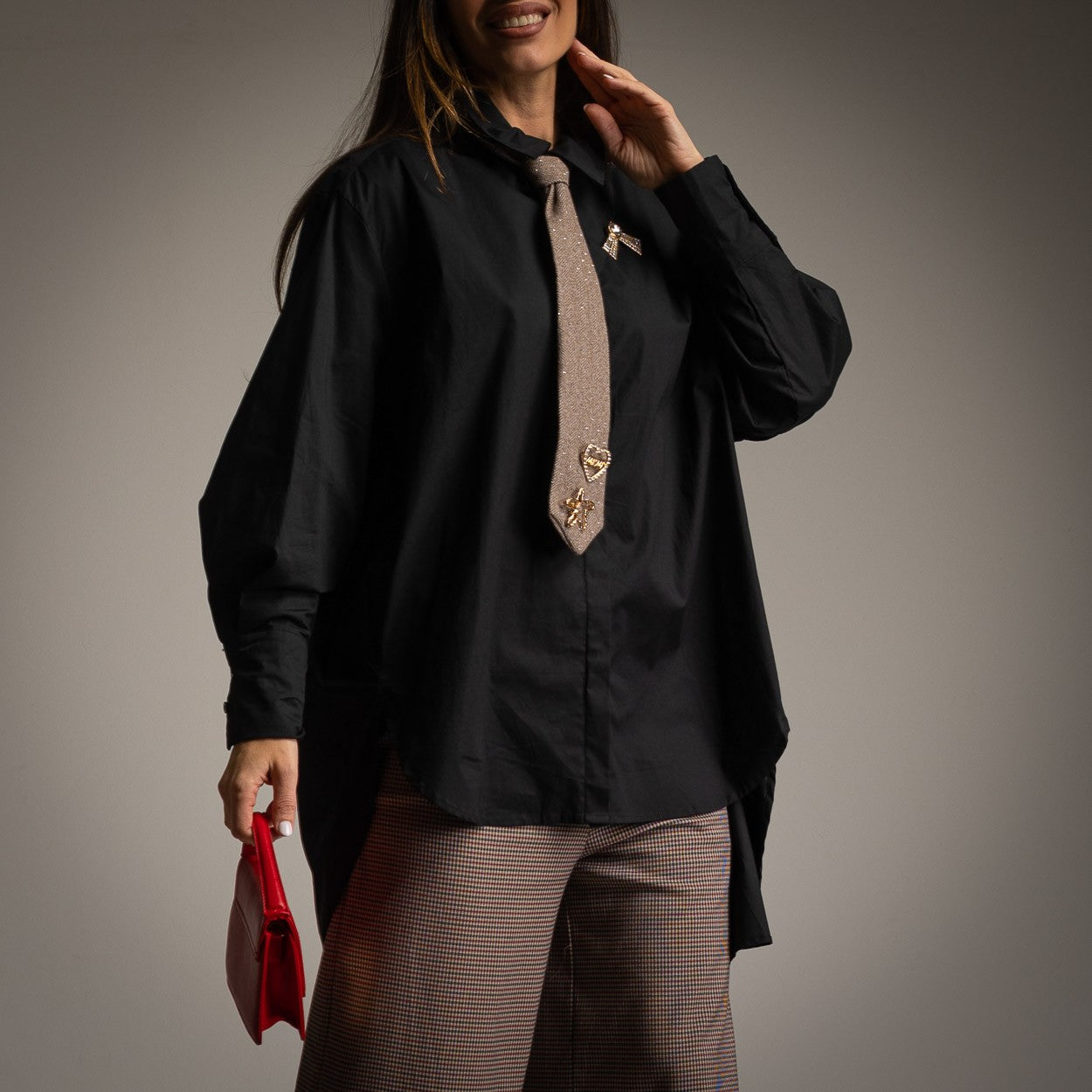 CHEMISE MAXI + CRAVATE LUREX SPARKLES