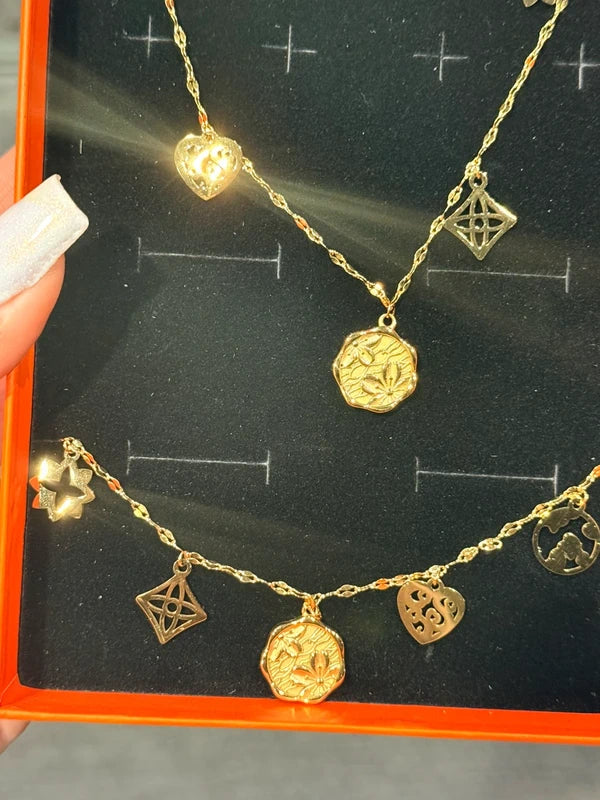 Coffret orange cadeaux parure bijoux breloque