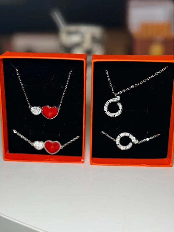 Coffret cadeaux serpent ou double cœur parure bijoux