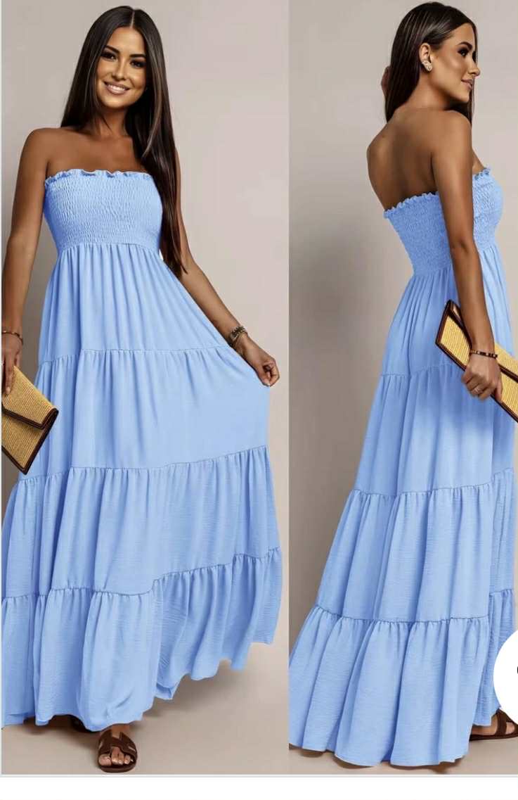 Longue robe Magique  bustier à volant ISSYMA