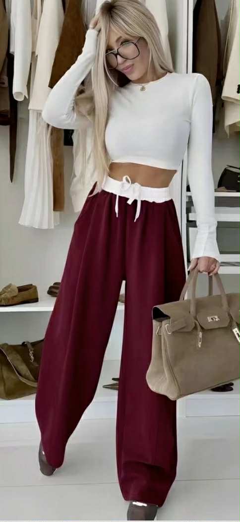 Pantalon jogging à cordon taille élastique