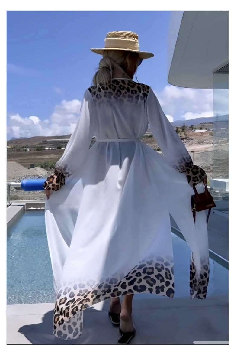 Long kimono imprimé léopard ISSYMA