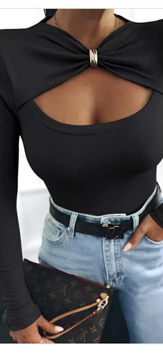 Top manches longues anneau doré