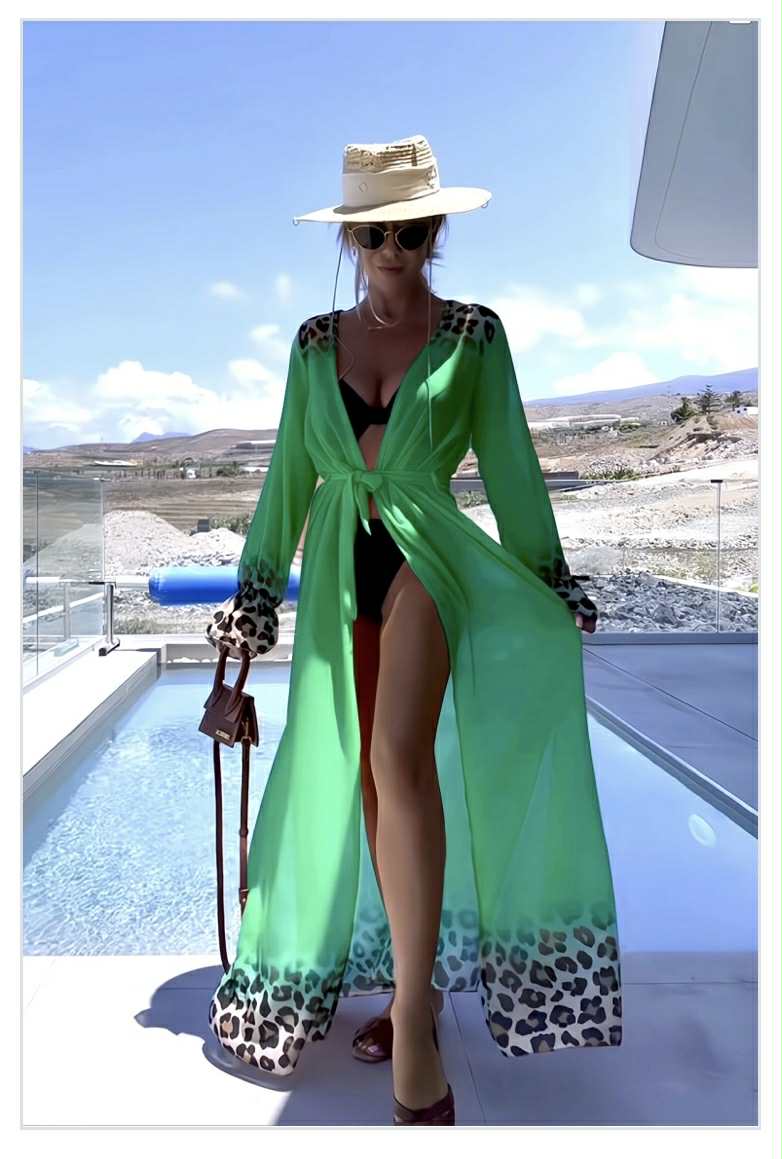 Long kimono imprimé léopard ISSYMA