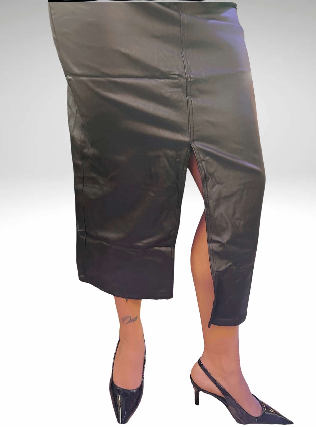 Jupe longue enduit fendu Estée Brown