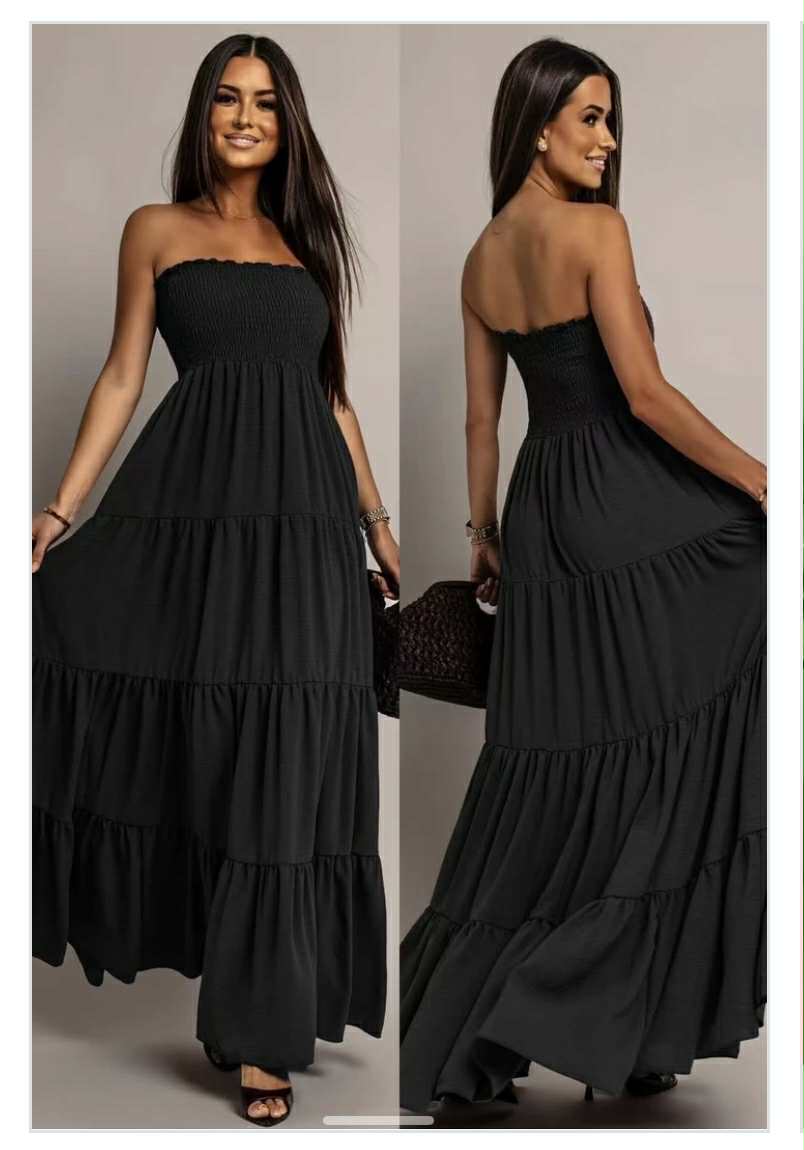 Longue robe Magique  bustier à volant ISSYMA