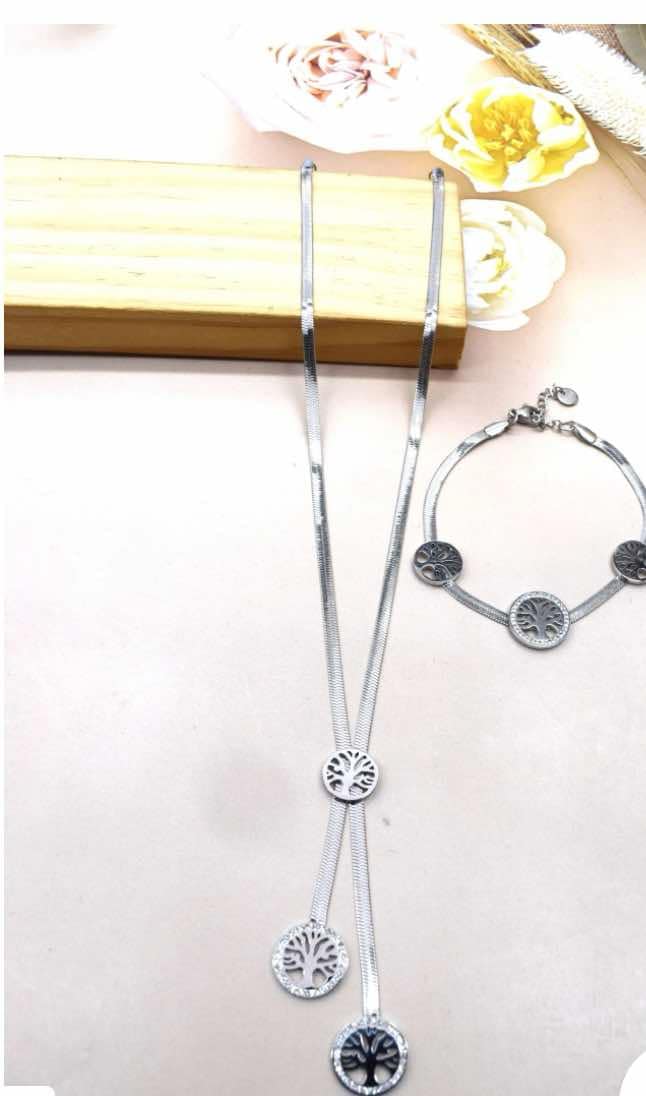 Collier arbre de vie en acier inoxydable