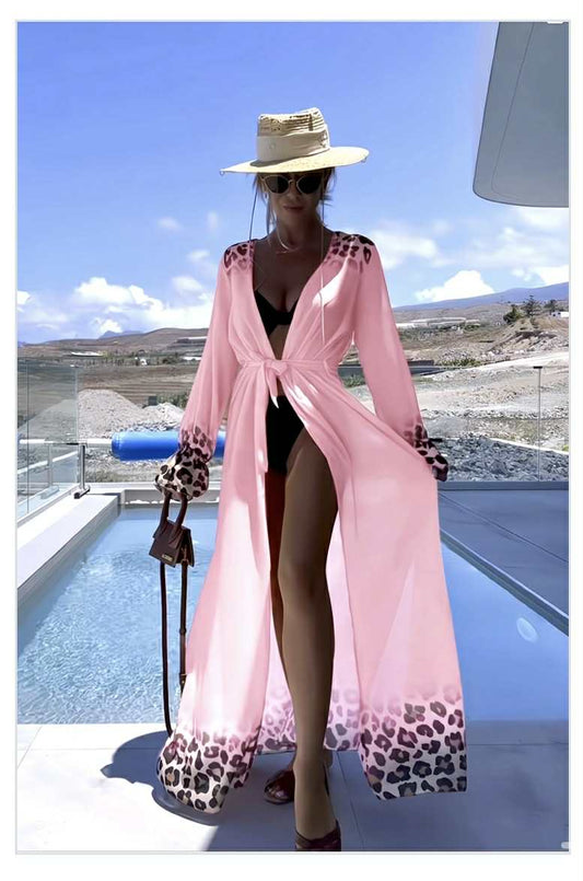 Long kimono imprimé léopard ISSYMA