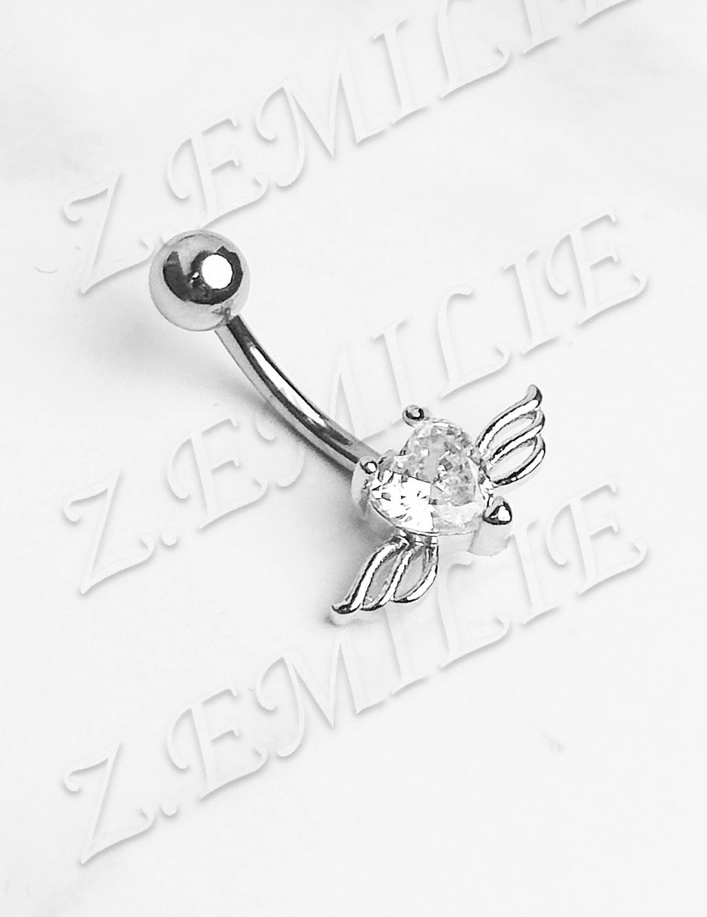 Piercing nombril Argenté cœur &🪽