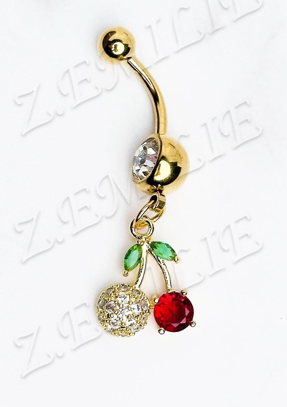 Piercing nombril cerise 🍒 Doré