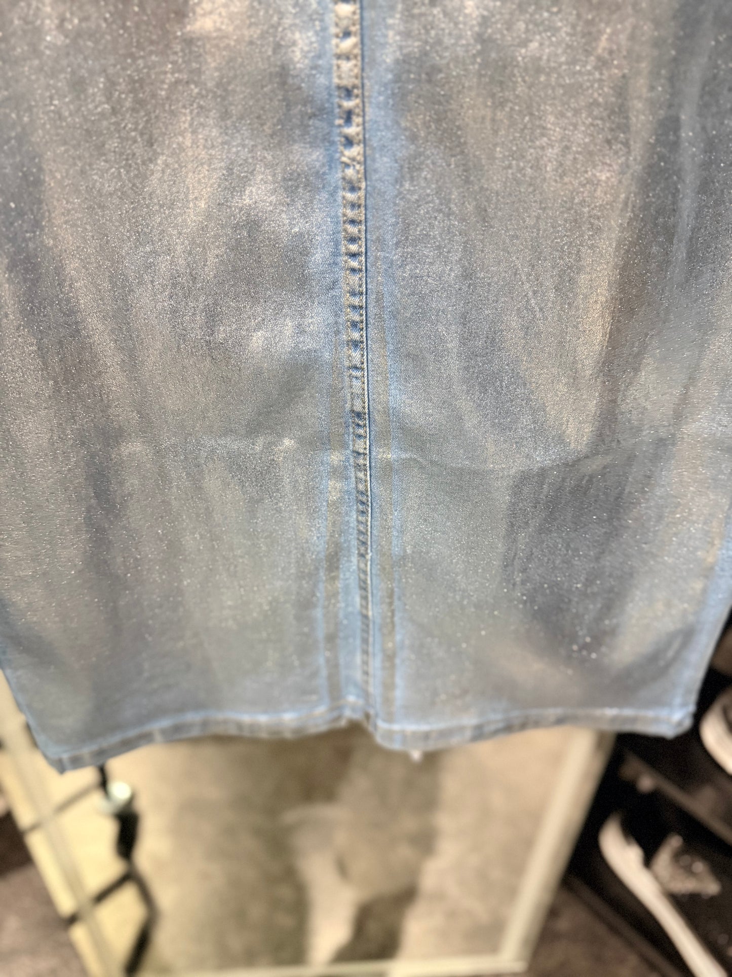 Jupe en jeans effet metallic