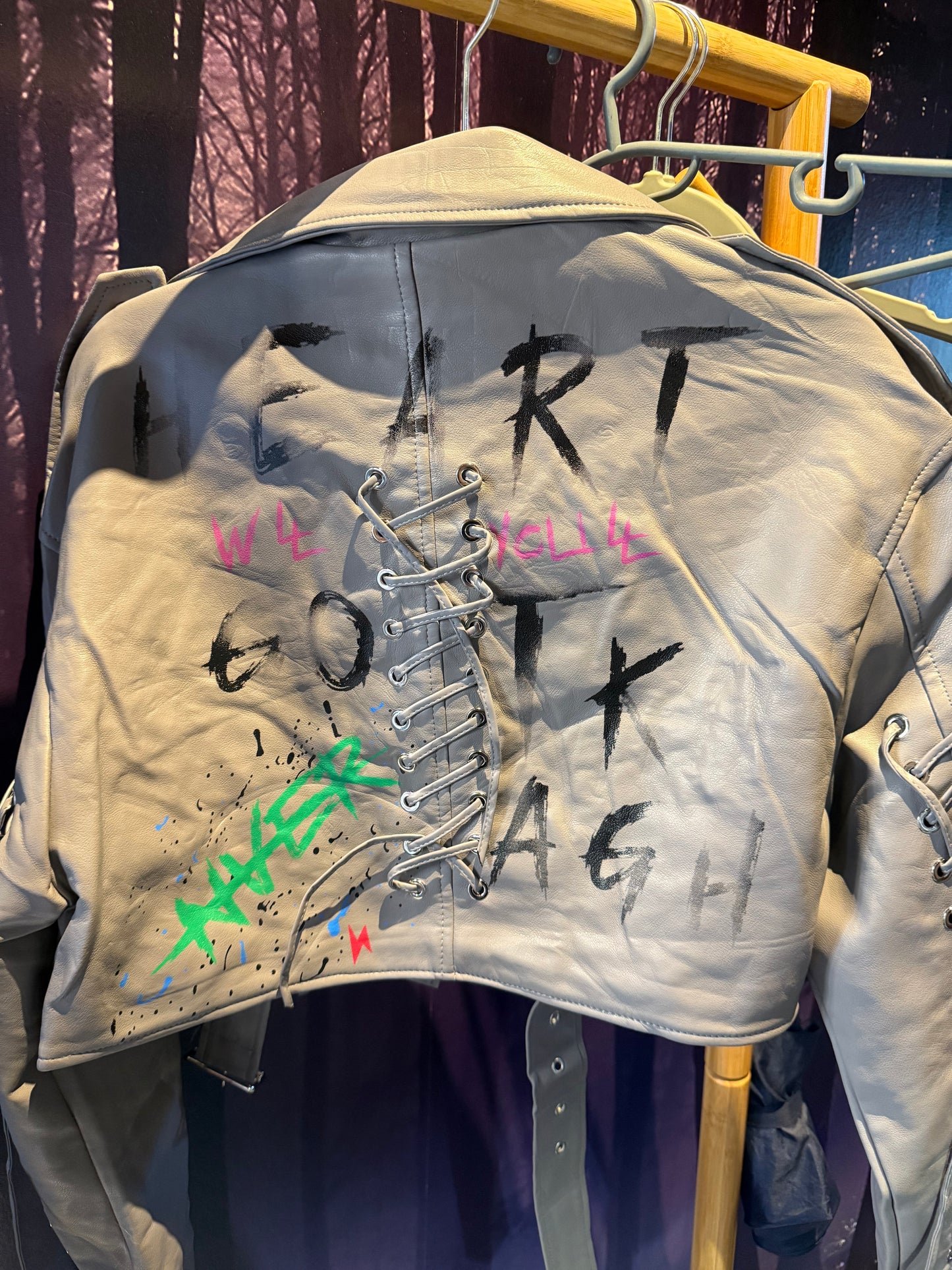 Veste Perfecto Tag gris similicuir