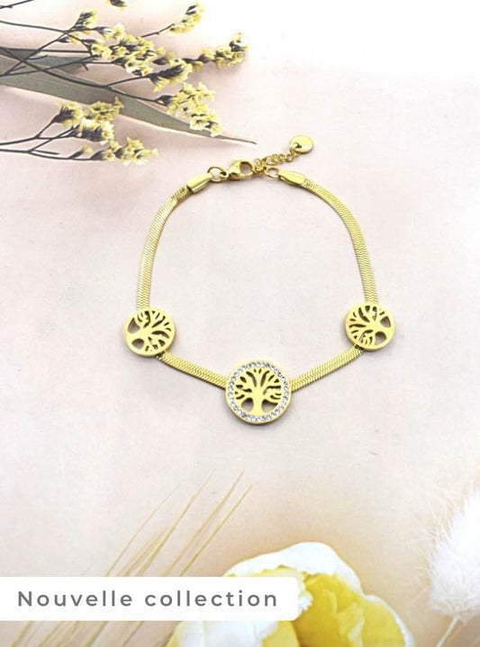Bracelet arbre de vie en acier inoxydable