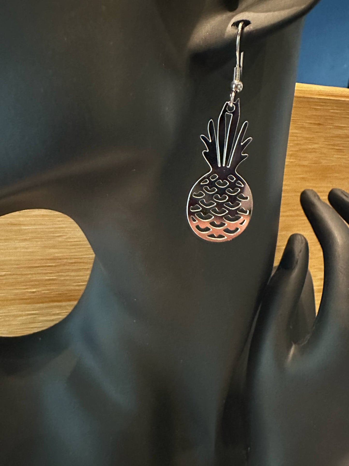 Boucles d'oreilles ananas filigranes acier inoxydable