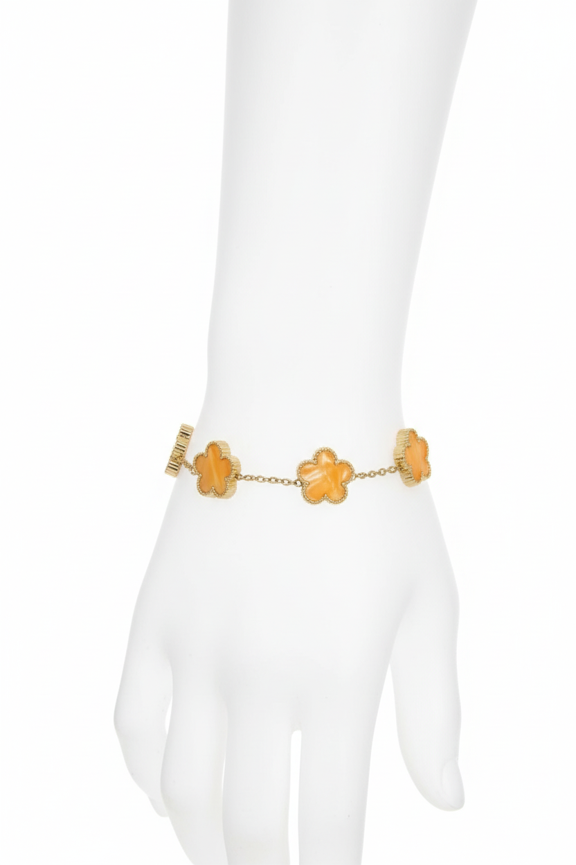 Bracelet Trèfle en Nacre et Acier Inoxydable - Élégance et Raffinement