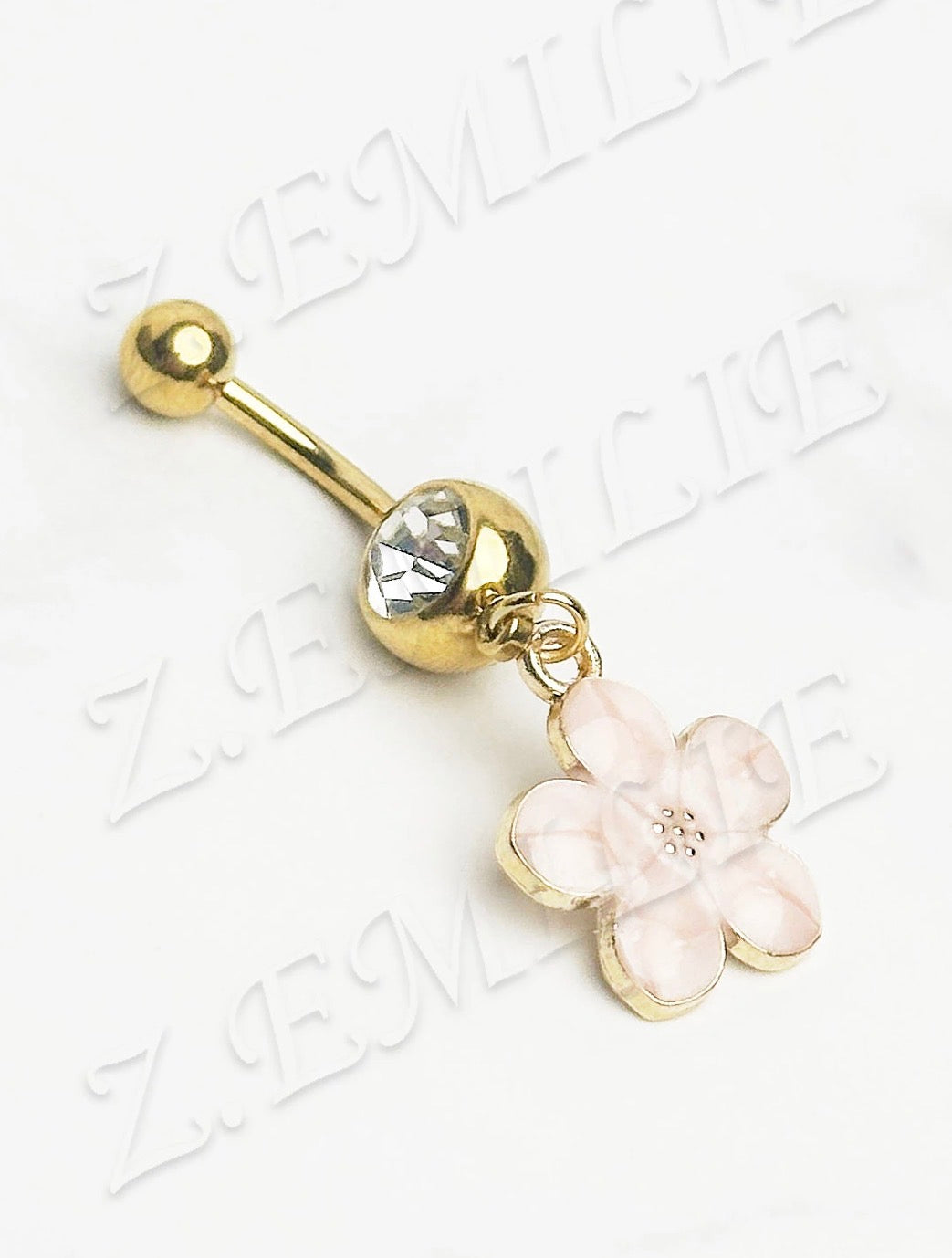 Piercing Doré nombril fleur de cerisier 🌸
