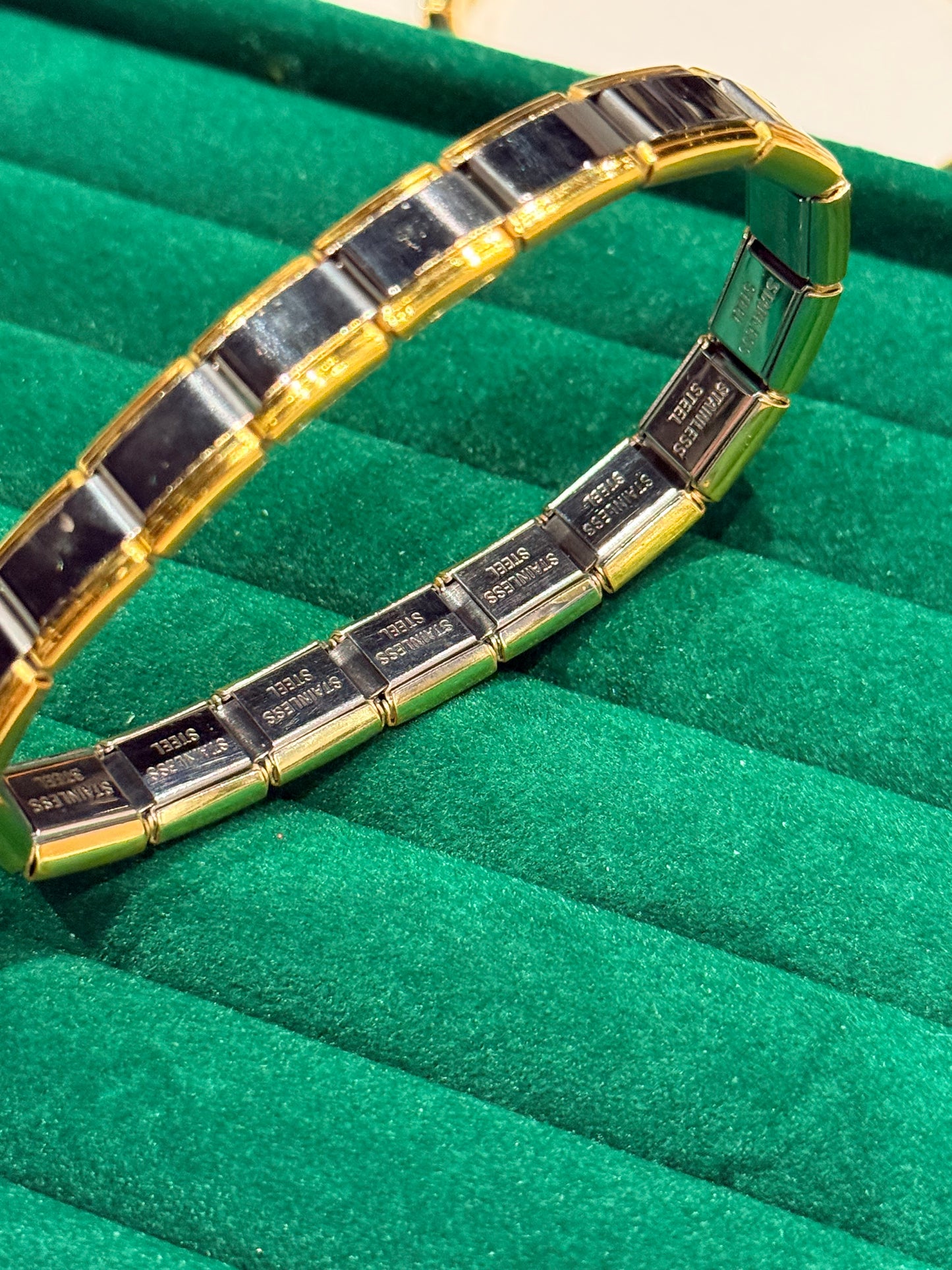 Bracelet Italien Argenté extrémités Doré