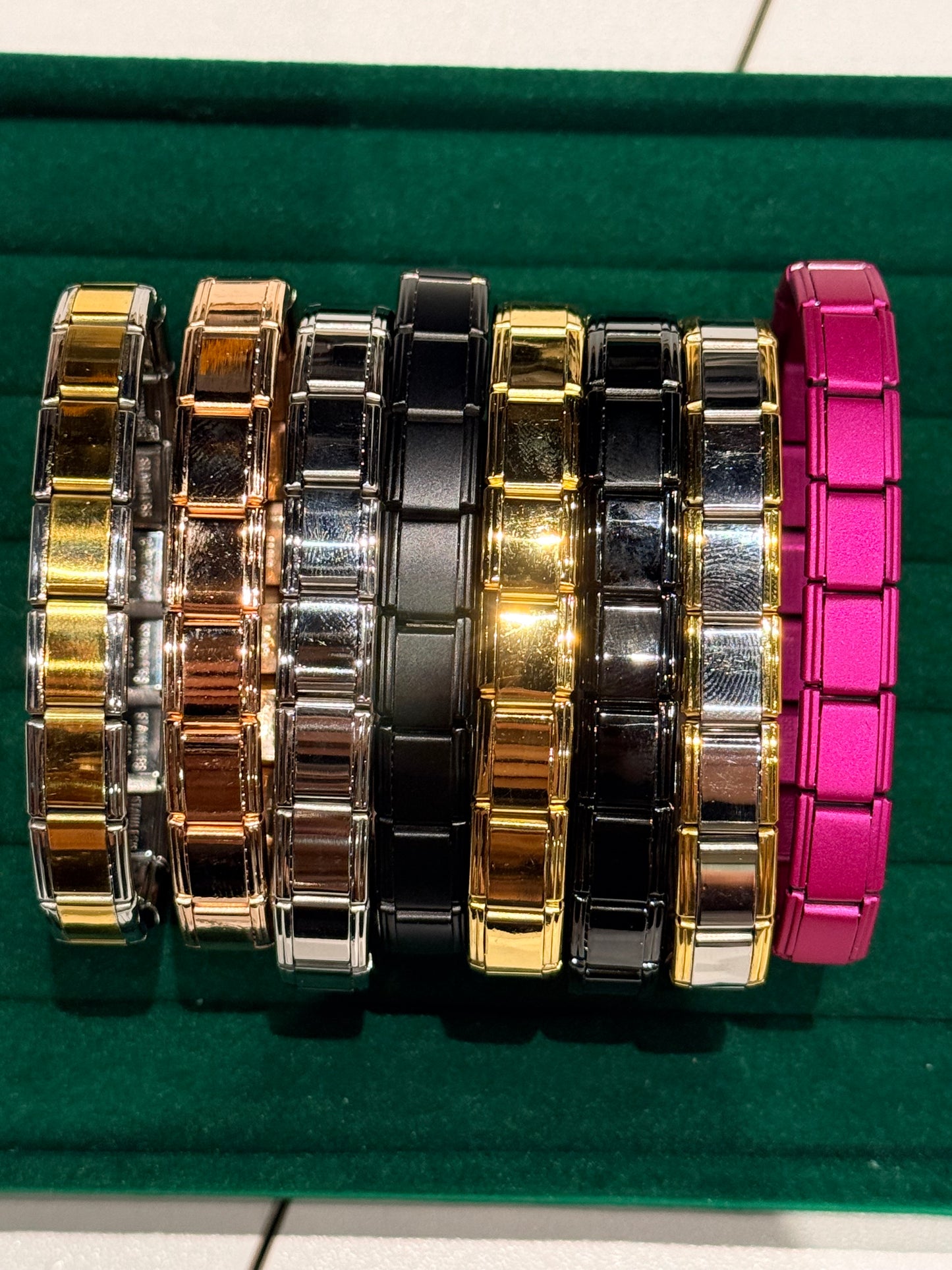 Bracelet Italien Argenté extrémités Doré