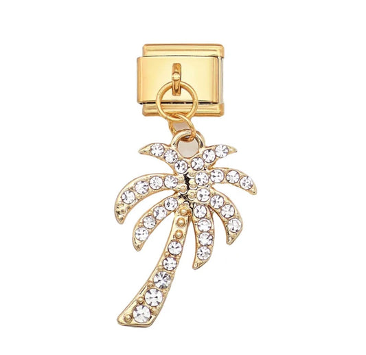 Charm pendentif Or strass Star palmier