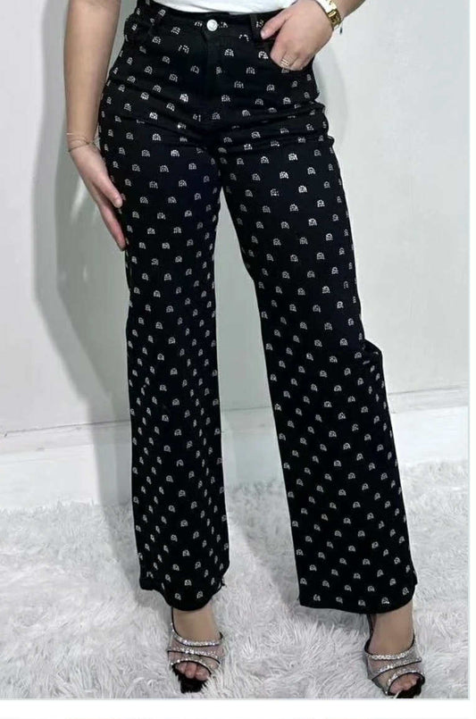 Jeans strass noir Soy-Co