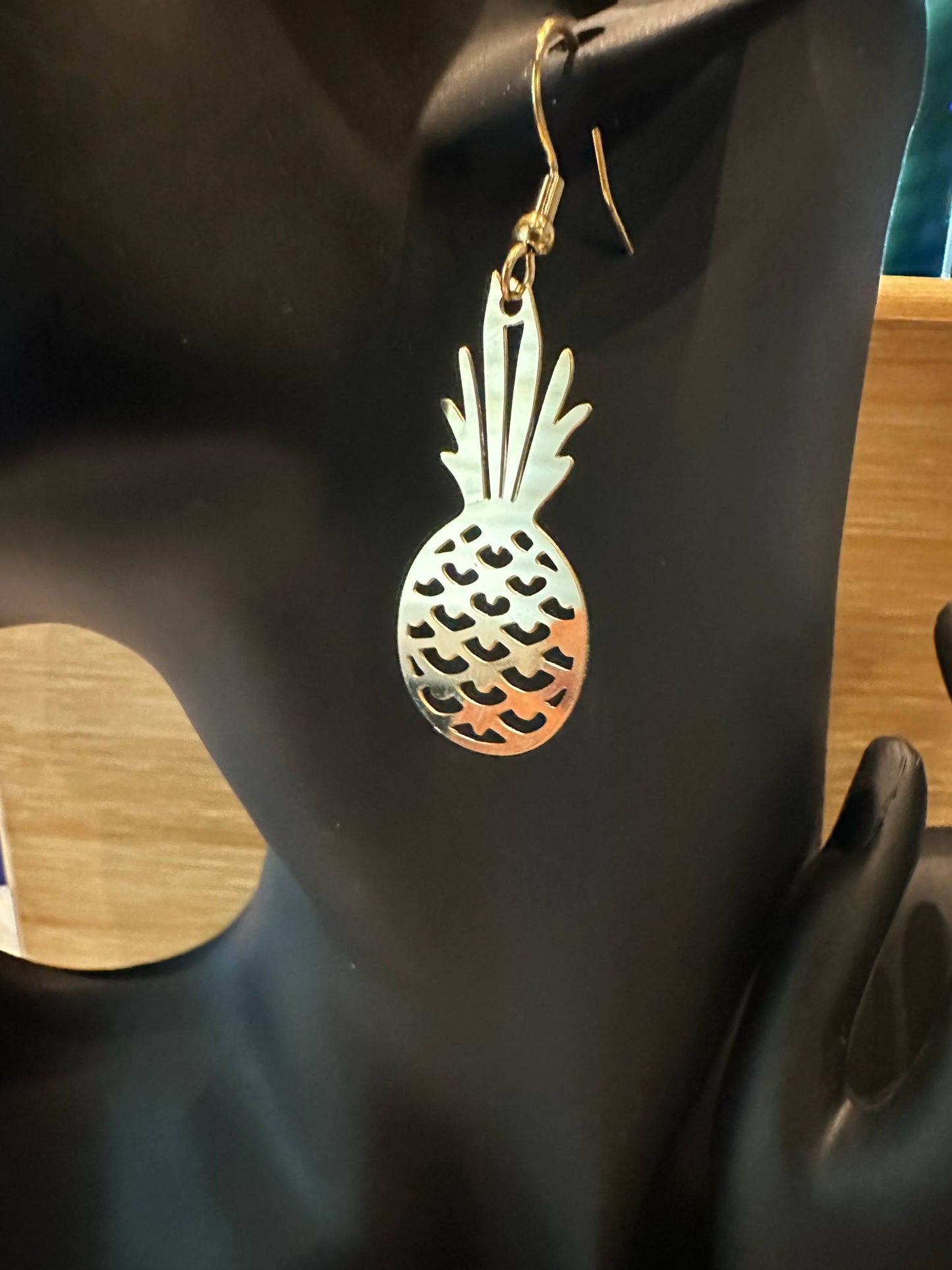 Boucles d'oreilles ananas filigranes acier inoxydable