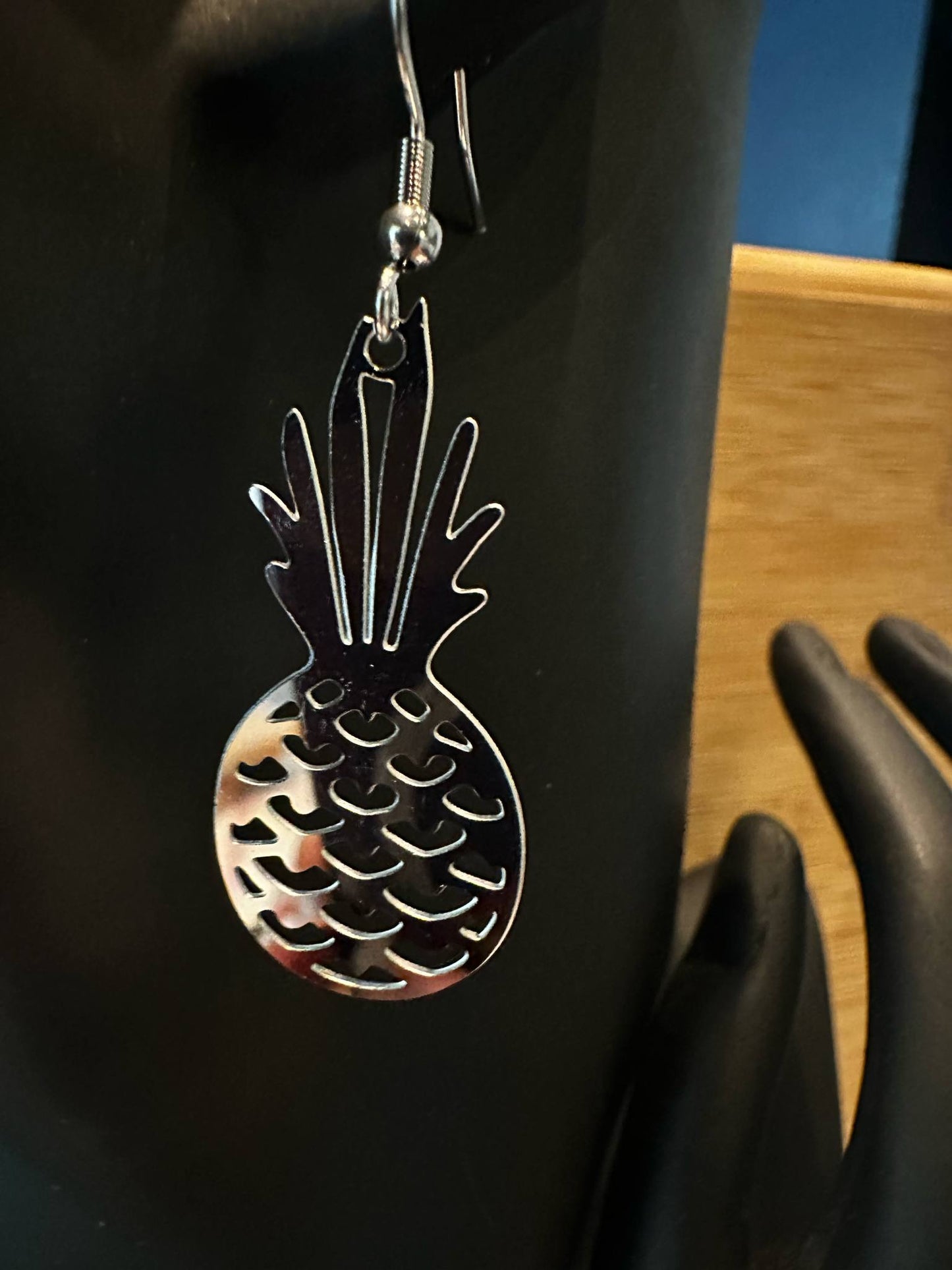 Boucles d'oreilles ananas filigranes acier inoxydable