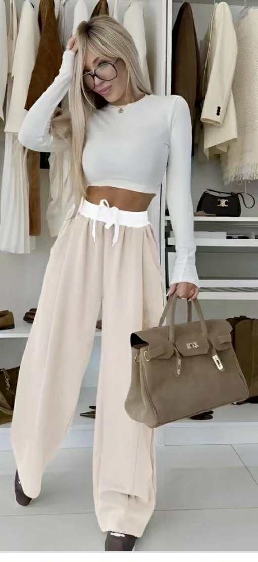 Pantalon jogging à cordon taille élastique